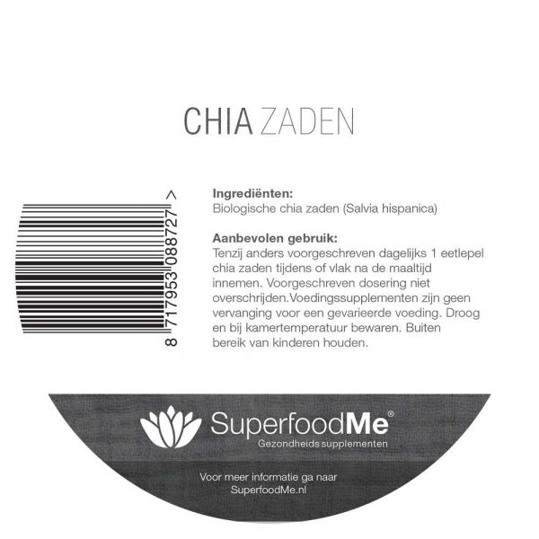 Biologische Chiazaad chia zaden Voedingswaarde Superfood