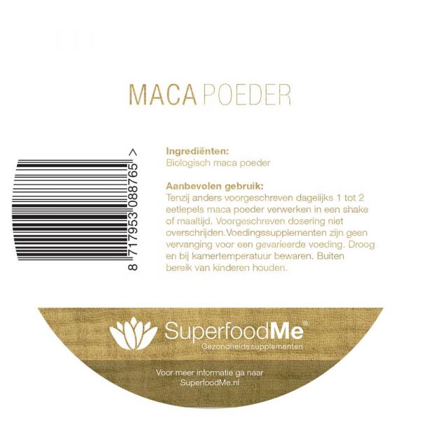 Biologische Maca poeder Voedingswaarde Superfood