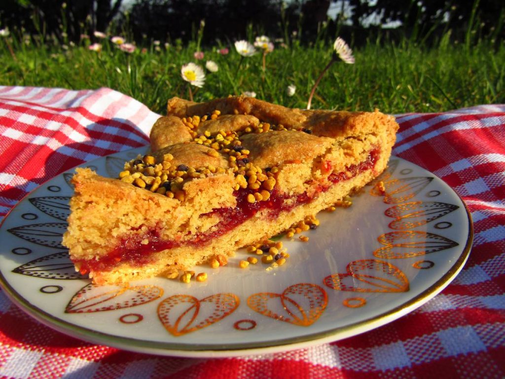 Superfood bijenpollen recept taart frambozen crostata