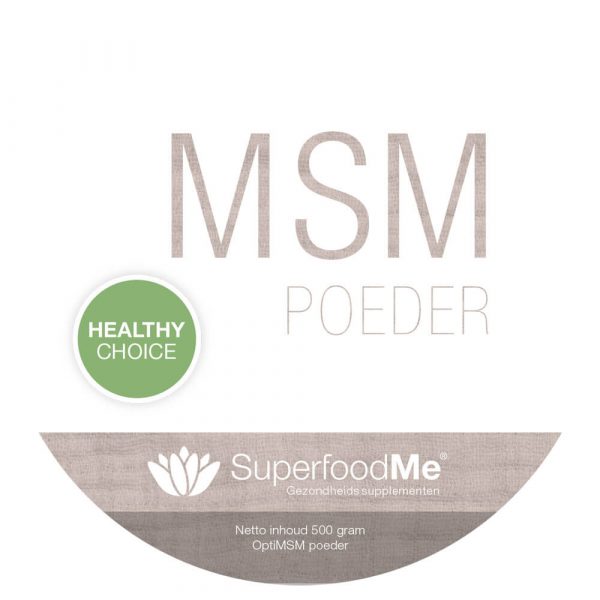 MSM poeder Superfood4Me etiket voorkant