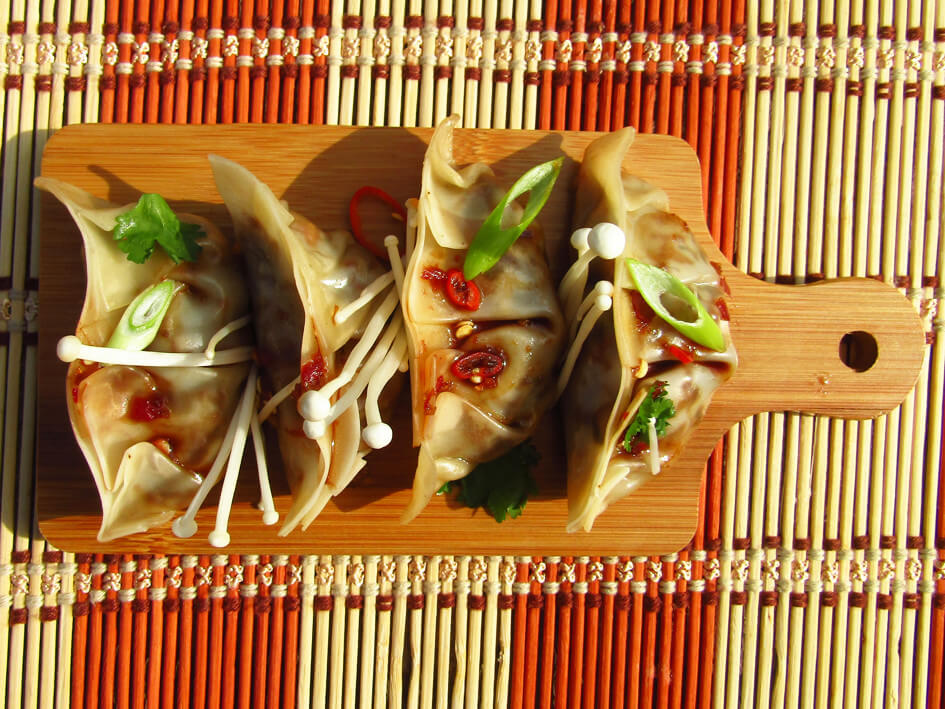 Superfood recept dumplings met amandelpaddenstoel Superfood4Me